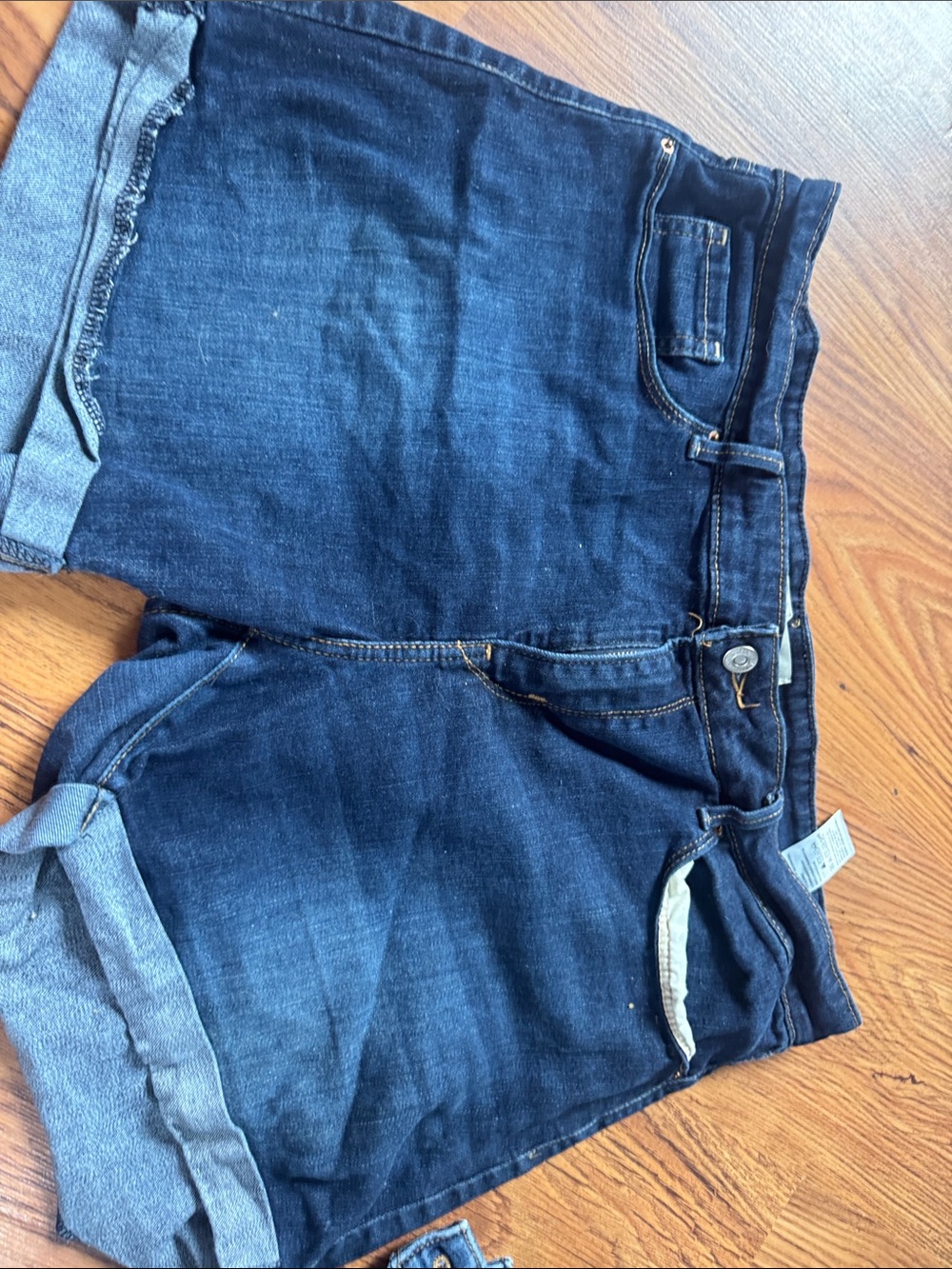 Levi's Dark Blue Denim Shorts - Rolled Hem